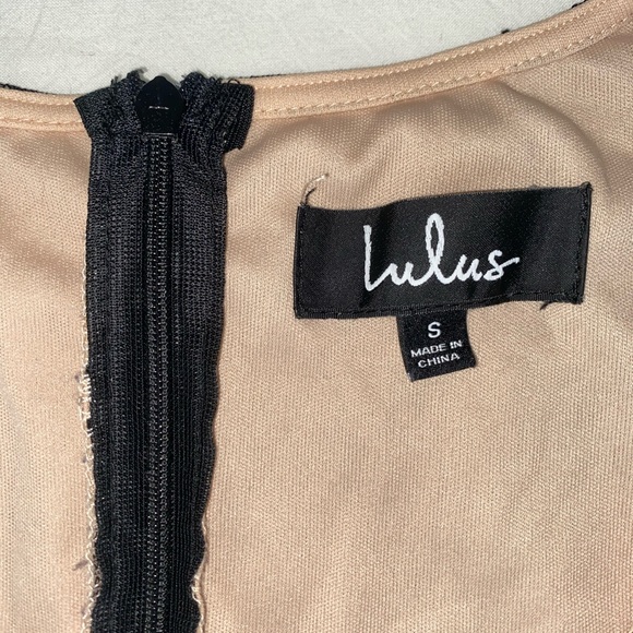 Black and tan Lulu’s lace mini dress - Picture 3 of 3